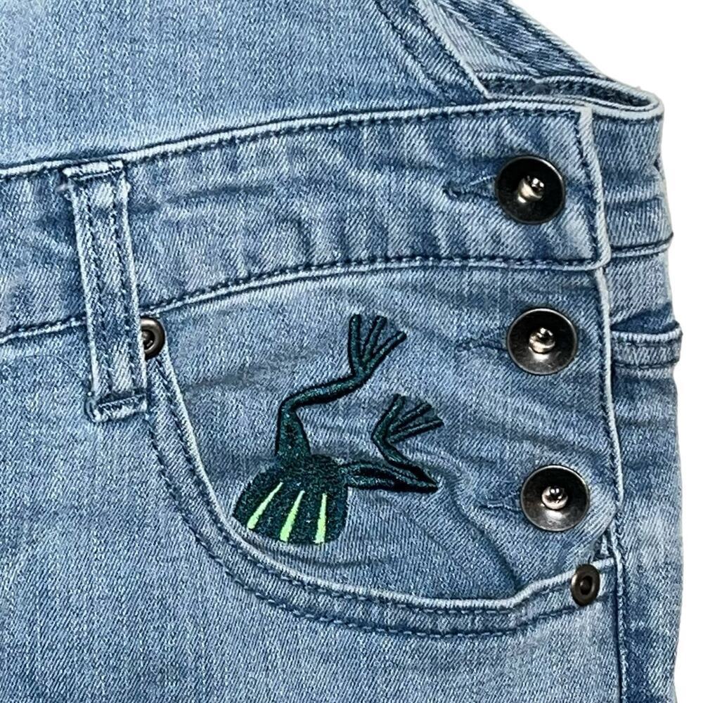 Star Wars Light Blue Denim Short Overalls with Grogu Patch - Picture 4 of 10